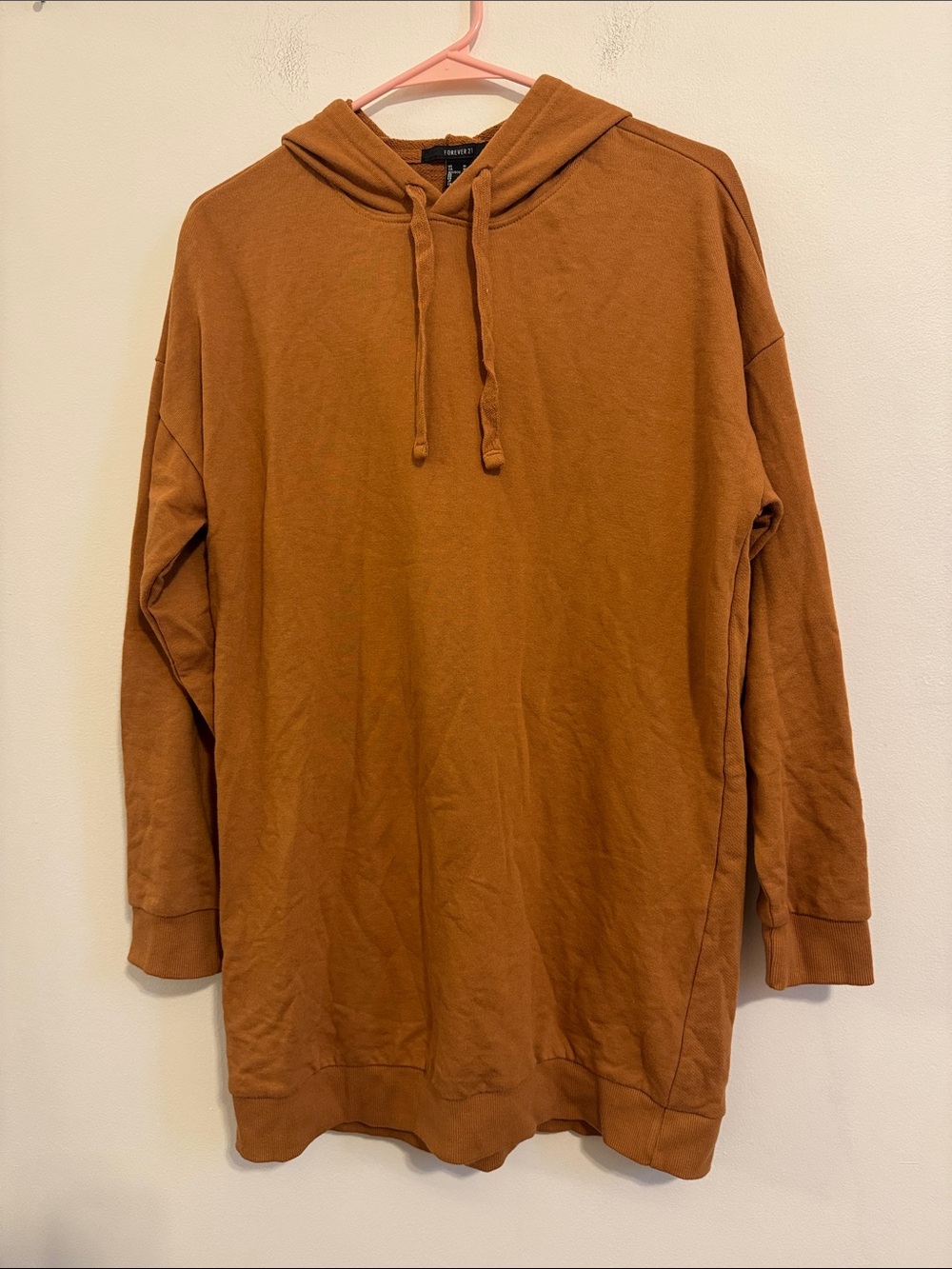 Forever 21 Rust Brown Oversized Hooded Pullover Sweatshirt
